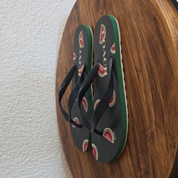 Coach Womens Watermelon PRINT Flip Flops Sz.8 - Picture 5 of 9